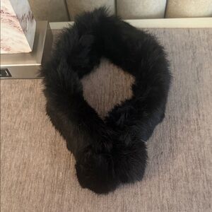 Real rabbit fur neck warmer scarf